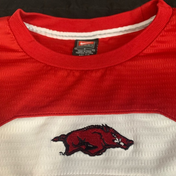 Vintage Nike Mens Sz large Red Arkansas Pullover sweater dri fit - Picture 3 of 8